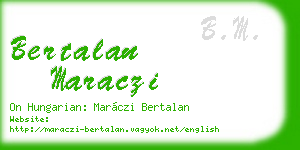 bertalan maraczi business card