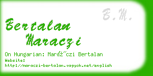 bertalan maraczi business card